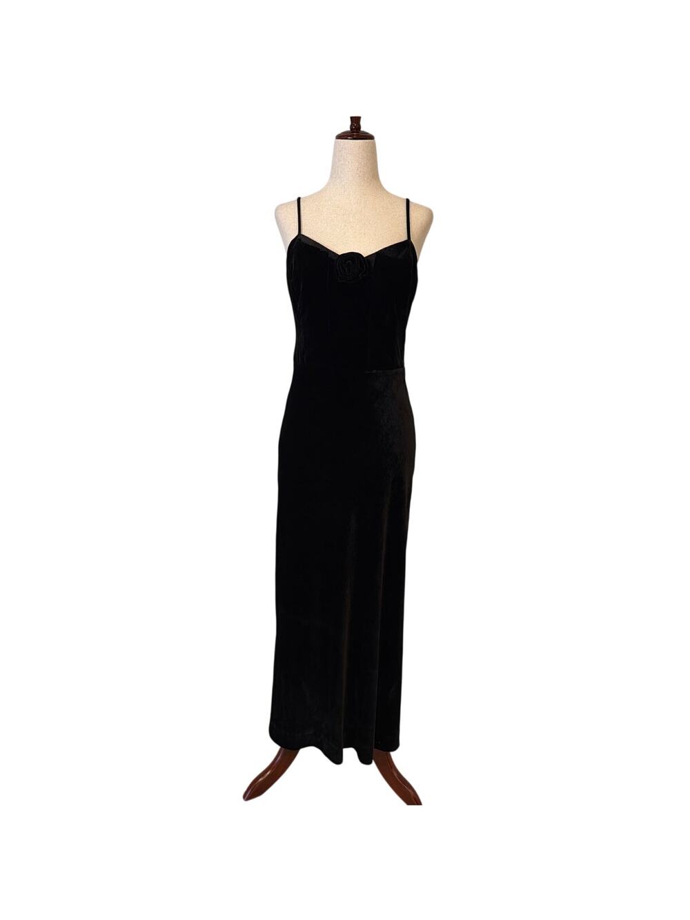 NWOT PAIGE Gaia Velvet Midi Dress, Black, Size 6